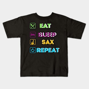 Funny eat sleep sax Kids T-Shirt